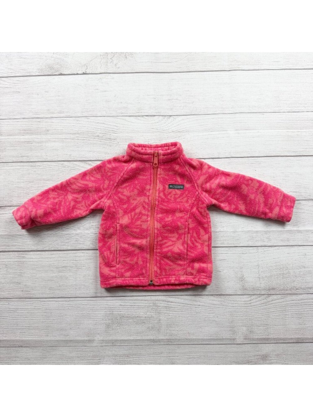 Columbia Baby Girl Pink Fleece Jacket Full Zip Outerwear 12-18 Months